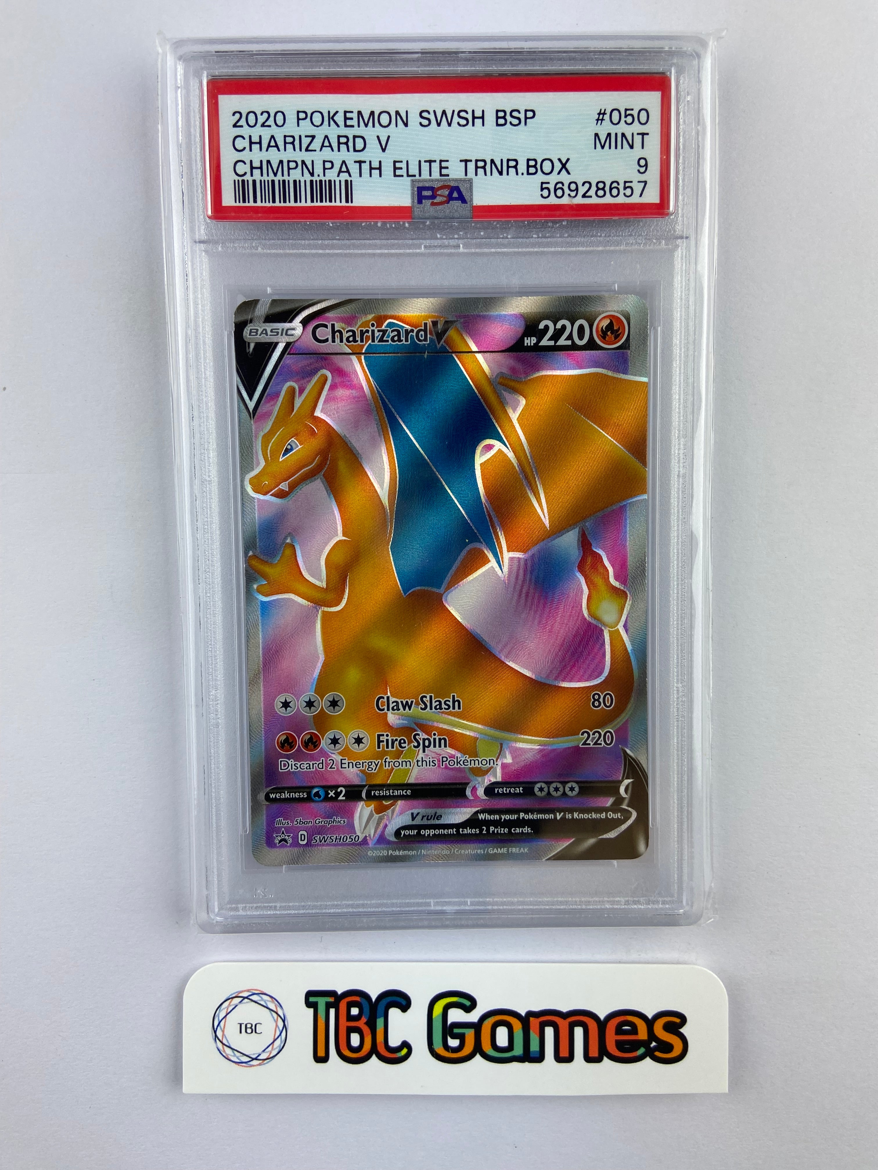 PSA9リザードン　Charizard V 英語版　チャンピオンズパス Pokemon - Champion's Path Elite Trainer: Charizard V SWSH050 Full