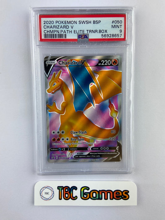 Charizard V SWSH050 Champion's Path ETB PSA 9