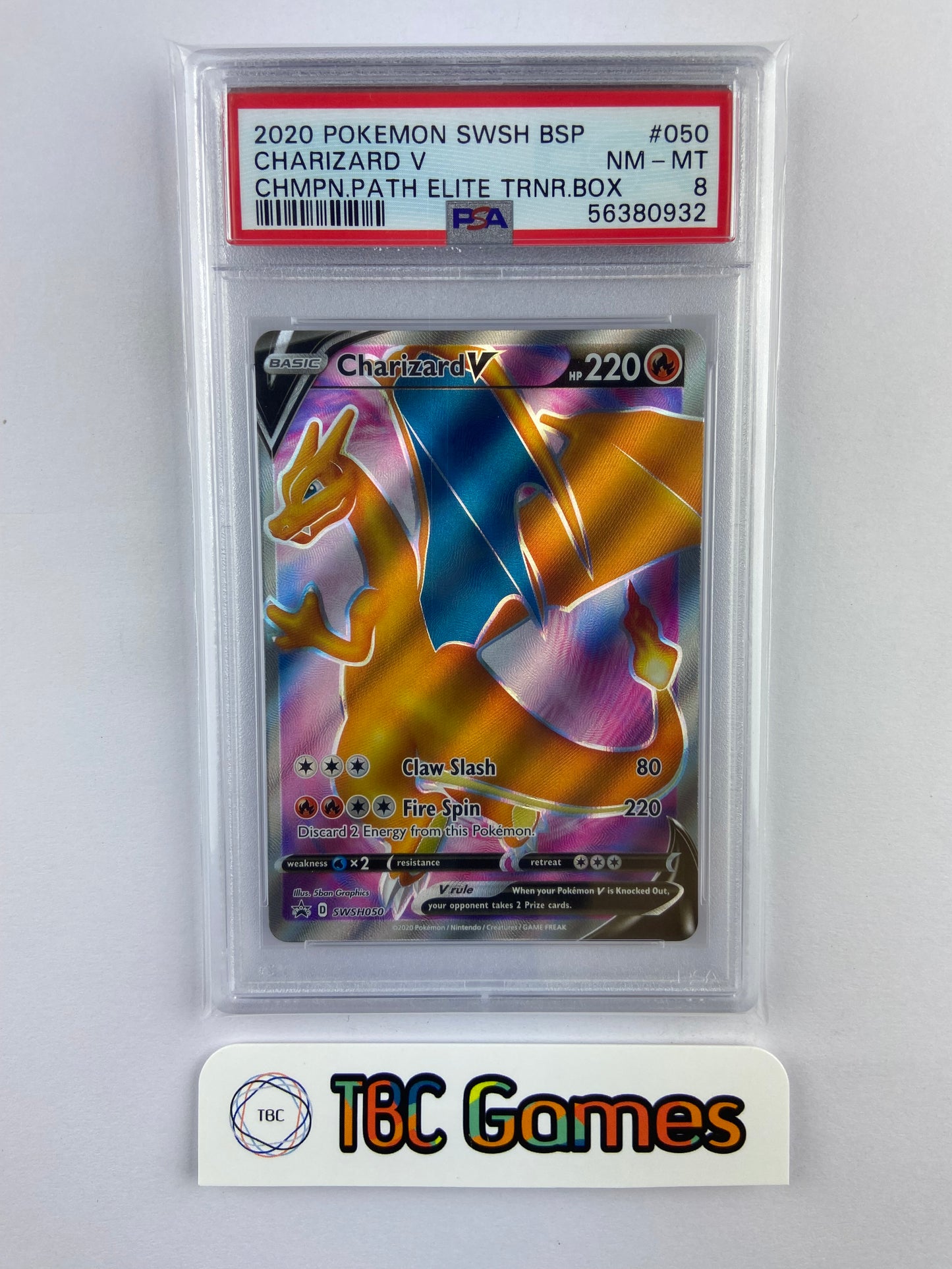 shiny charizard pokemon card champion's path Charizard V SWSH050 Champion's Path ETB PSA 8 – TBC Games
