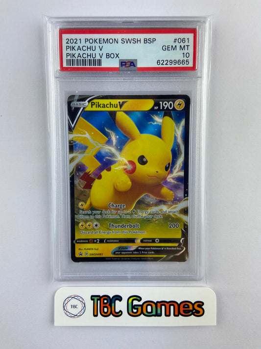 Pikachu V SWSH061 PSA 10