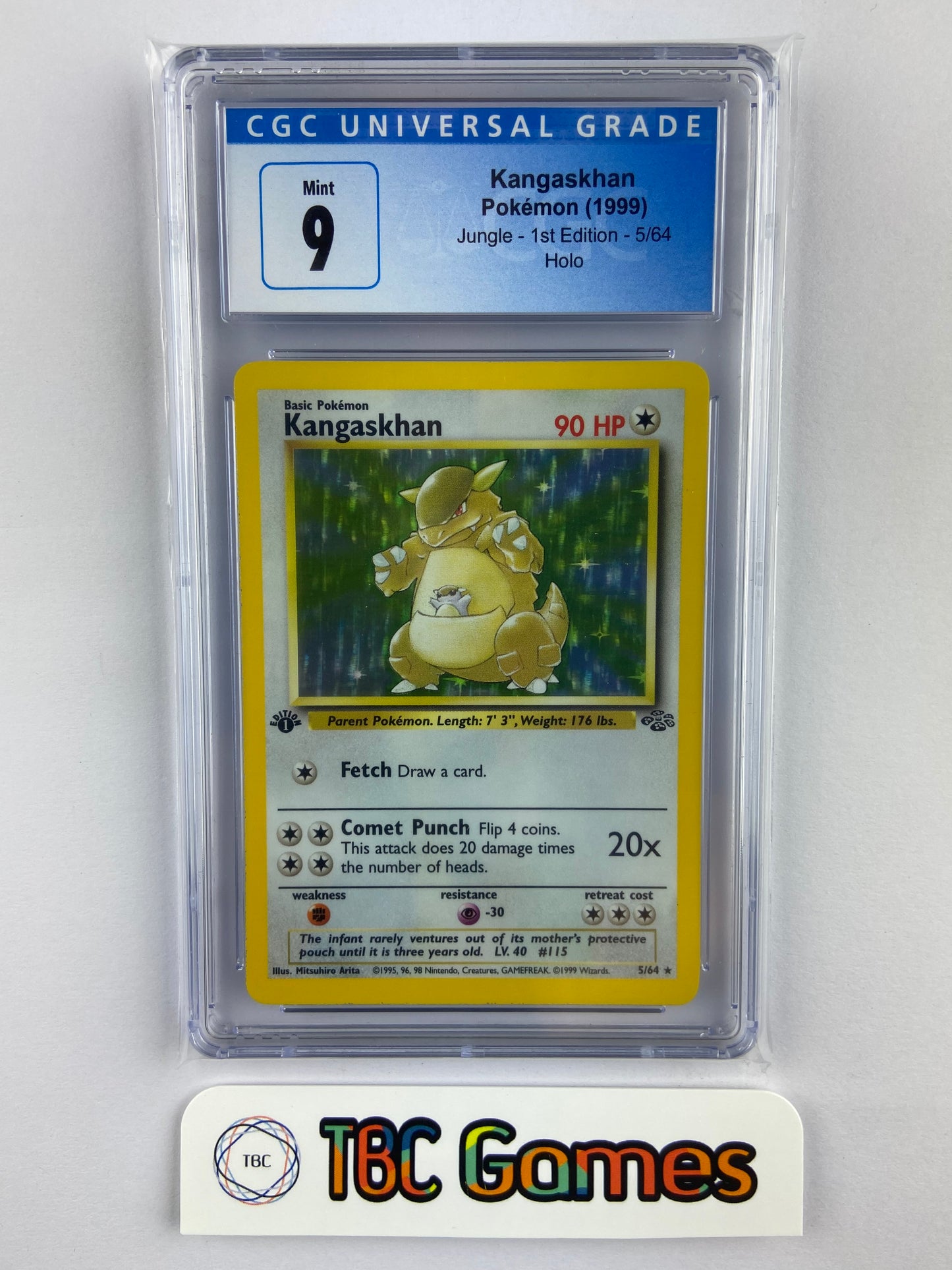 Kangaskhan Jungle 1st Edition Holo 5/64 CGC 9 TBC Games Kangaskhan Jungle 1st Edition Holo 5/64 CGC 9 TBC Games