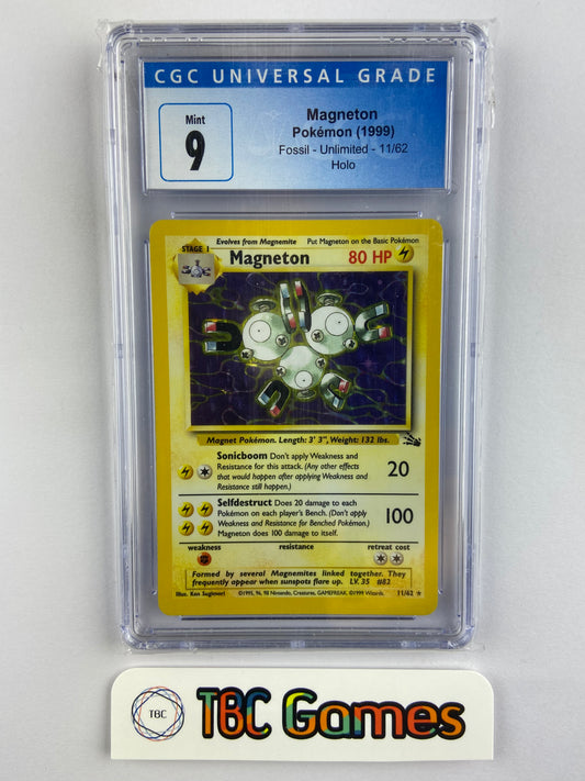 Magneton Fossil Holo 11/62 CGC 9
