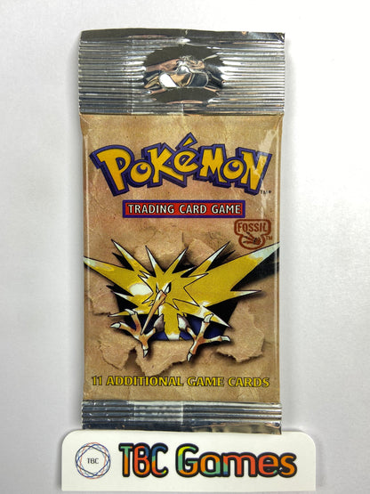 Pokemon TCG: Fossil Unlimited Booster Pack Long Crimp (Zapdos)
