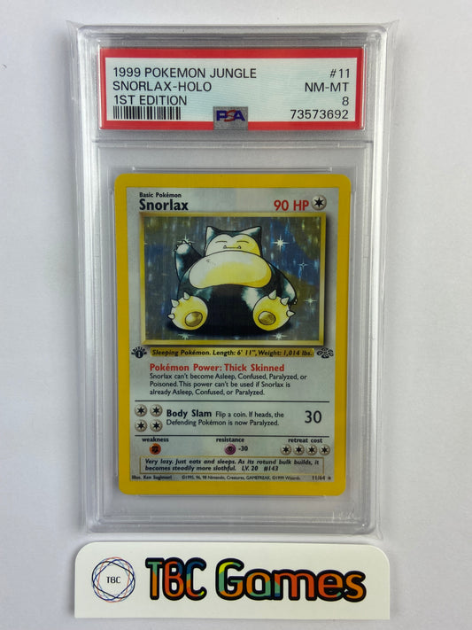 Snorlax Jungle 1st Edition Holo 11/64 PSA 8