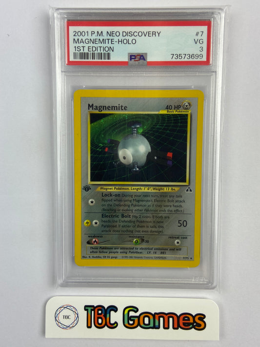 Magnemite Neo Discovery 1st Edition Holo 7/75 PSA 3