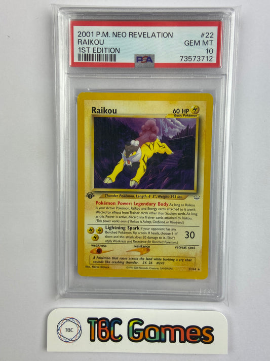 Raikou Neo Revelation 1st Edition 22/64 PSA 10