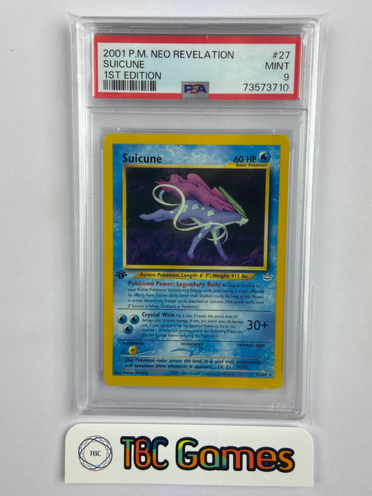 Suicune Neo Revelation 1st Edition 27/64 PSA 9