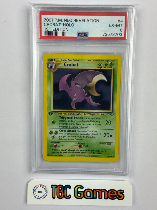 Crobat Neo Revelation 1st Edition Holo 4/64 PSA 6