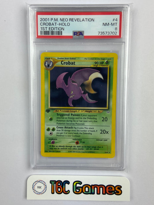 Crobat Neo Revelation 1st Edition Holo 4/64 PSA 8