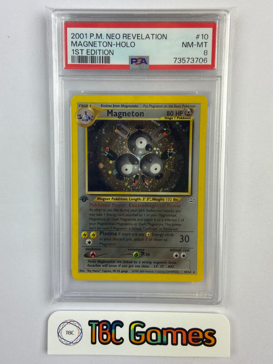 Magneton Neo Revelation 1st Edition Holo 10/64 PSA 8