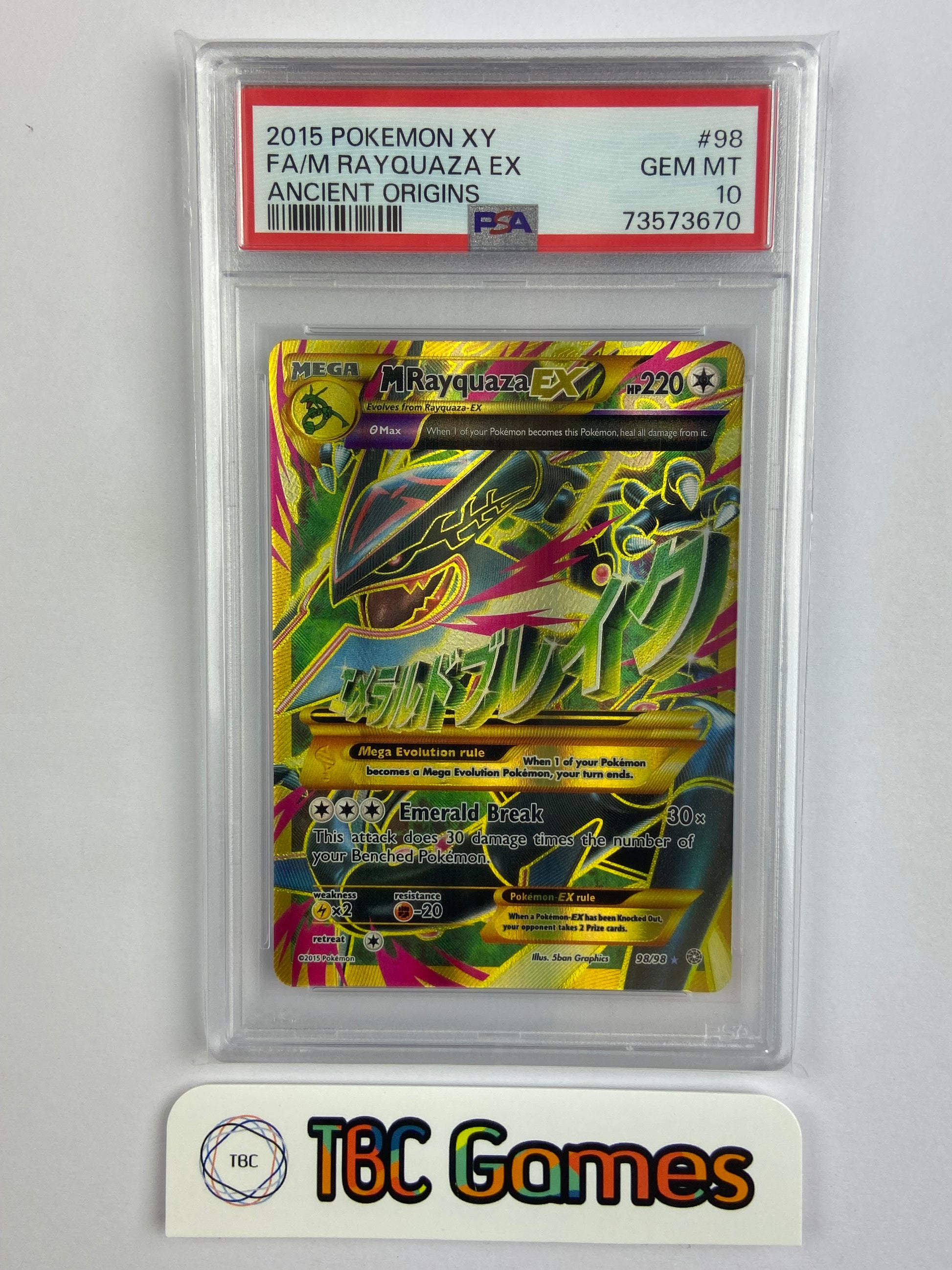 M Rayquaza EX Ancient Origins Full Art 98/98 PSA 10 TBC Games M Rayquaza EX Ancient Origins Full Art 98/98 PSA 10 TBC Games