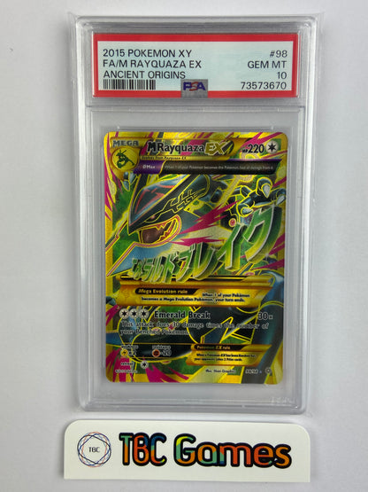 pokemon cards mega rayquaza ex full art M Rayquaza EX Ancient Origins Full Art 98/98 PSA 10 – TBC Games