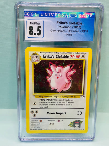 Erika's Clefable Holo Gym Heroes Unlimited 3/132 CGC 8.5