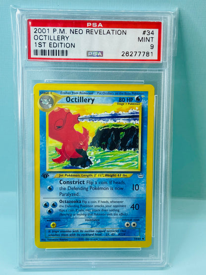 Octillery 1st Edition Neo Revelation Non-Holo #34 PSA 9