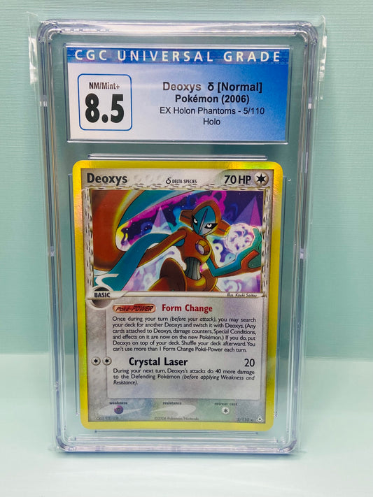 Deoxys Normal Forme Delta Species EX Holon Phantoms Holo 5/110 CGC 8.5