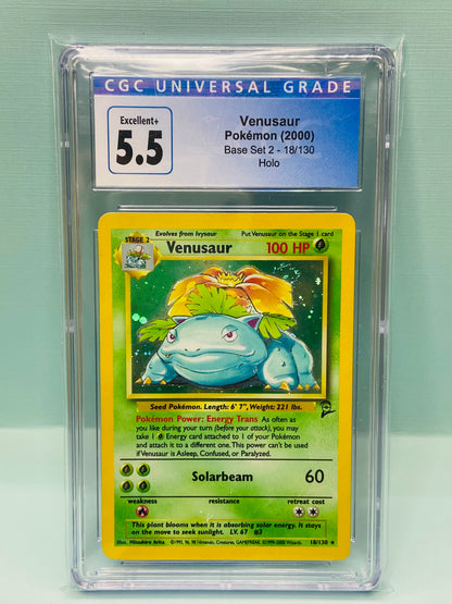 Venusaur Base Set 2 Holo 18/130 CGC 5.5