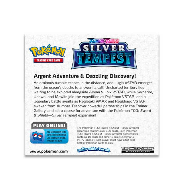 Silver Tempest Booster Box Back