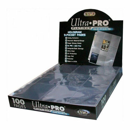 Ultra Pro: Platinum Series Hologram 9 Pocket Top Load Clear Card Pages (100)