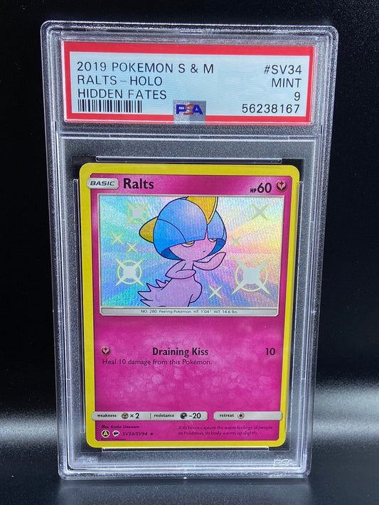 Ralts Hidden Fates SV34 PSA 9