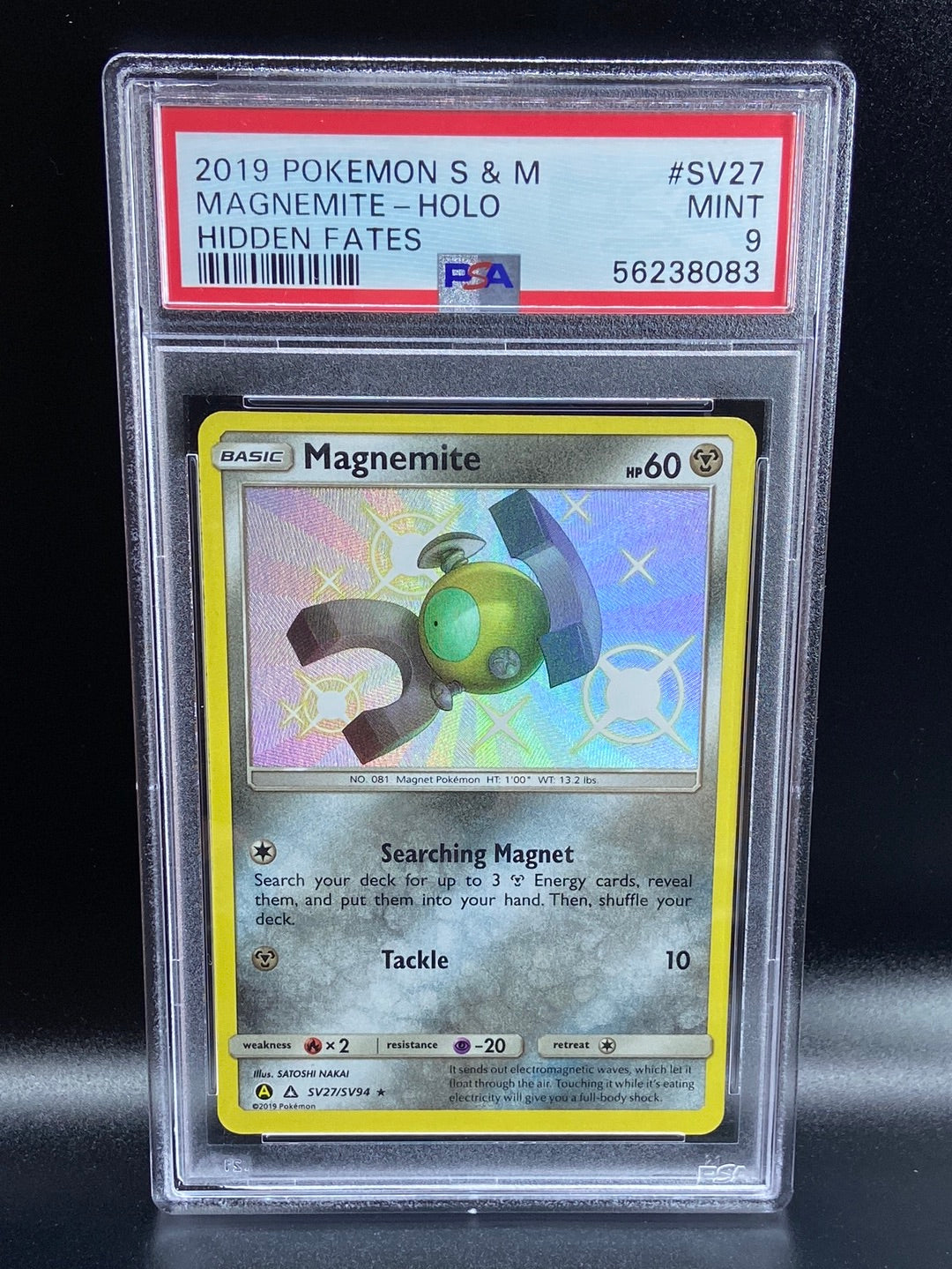 Magnemite Hidden Fates SV27 PSA 9