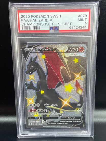 Charizard V Champion’s Path Full Art Shiny Secret 079/073 PSA 9