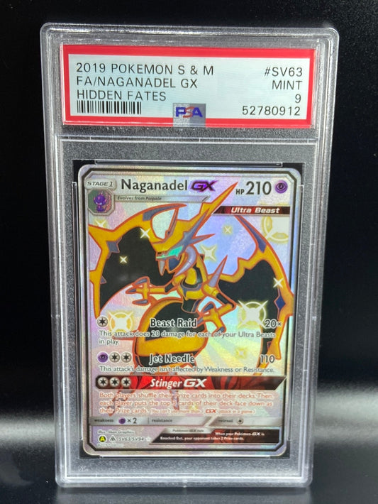 Naganadel GX Hidden Fates Shiny SV63 PSA 9