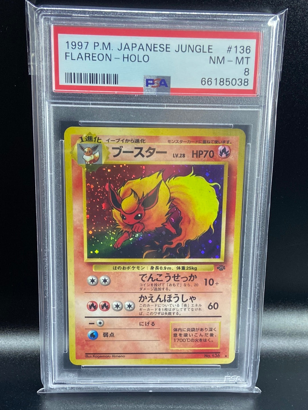 Flareon Jungle Holo #136 Japanese PSA 8