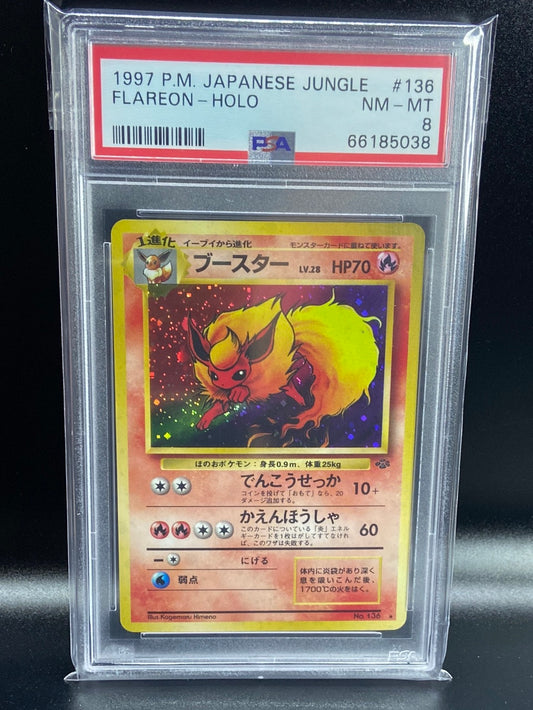 Flareon Jungle Holo #136 Japanese PSA 8