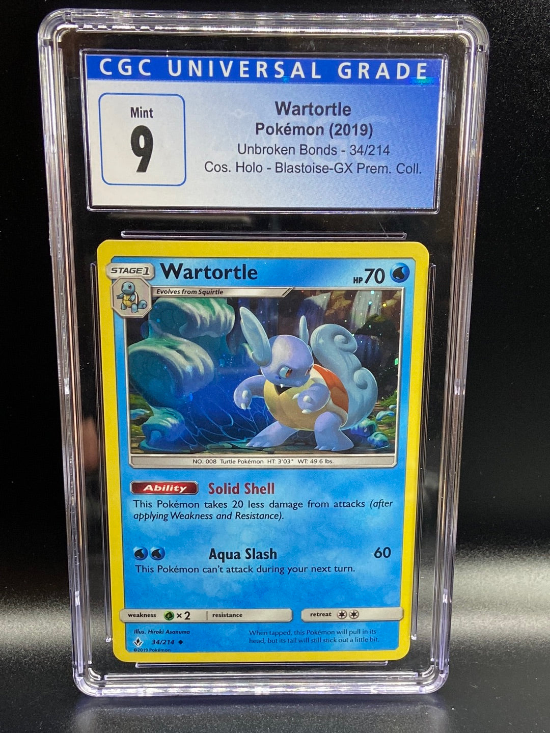 Wartortle Unbroken Bonds Cosmos Holo Blastoise GX Box 34/214 CGC 9