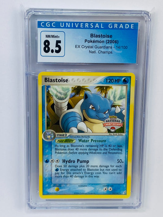 Blastoise EX Crystal Guardians National Championships 14/100 CGC 8.5