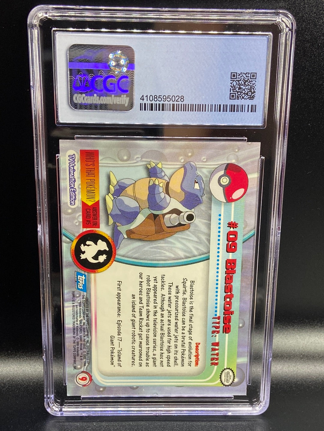 Blastoise Topps Series 1 First Print #9 CGC 8 TBC Games Blastoise Topps Series 1 First Print #9 CGC 8 TBC Games