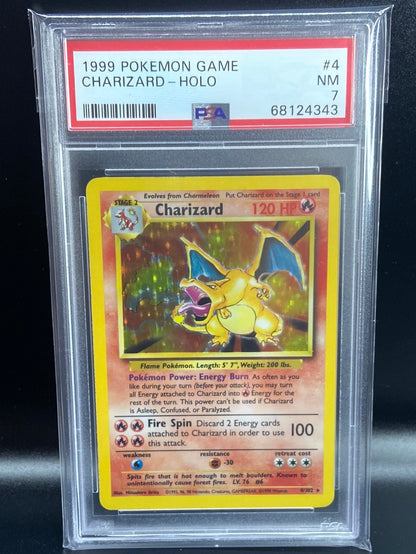 Charizard Base Set Holo Unlimited 4/102 PSA 7