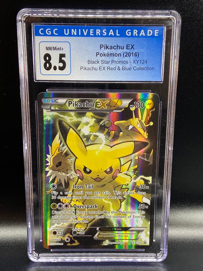 Pikachu EX Promo Red & Blue Collection XY124 CGC 8.5