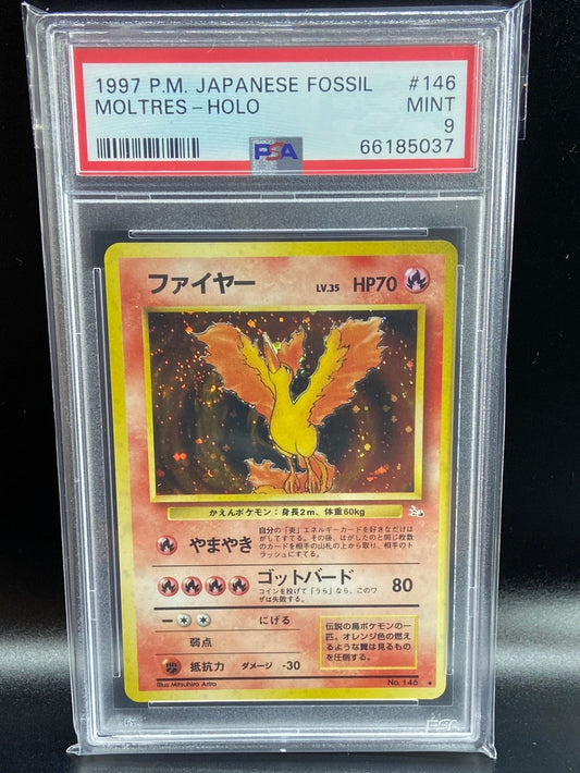 Moltres Fossil Holo #146 Japanese PSA 9