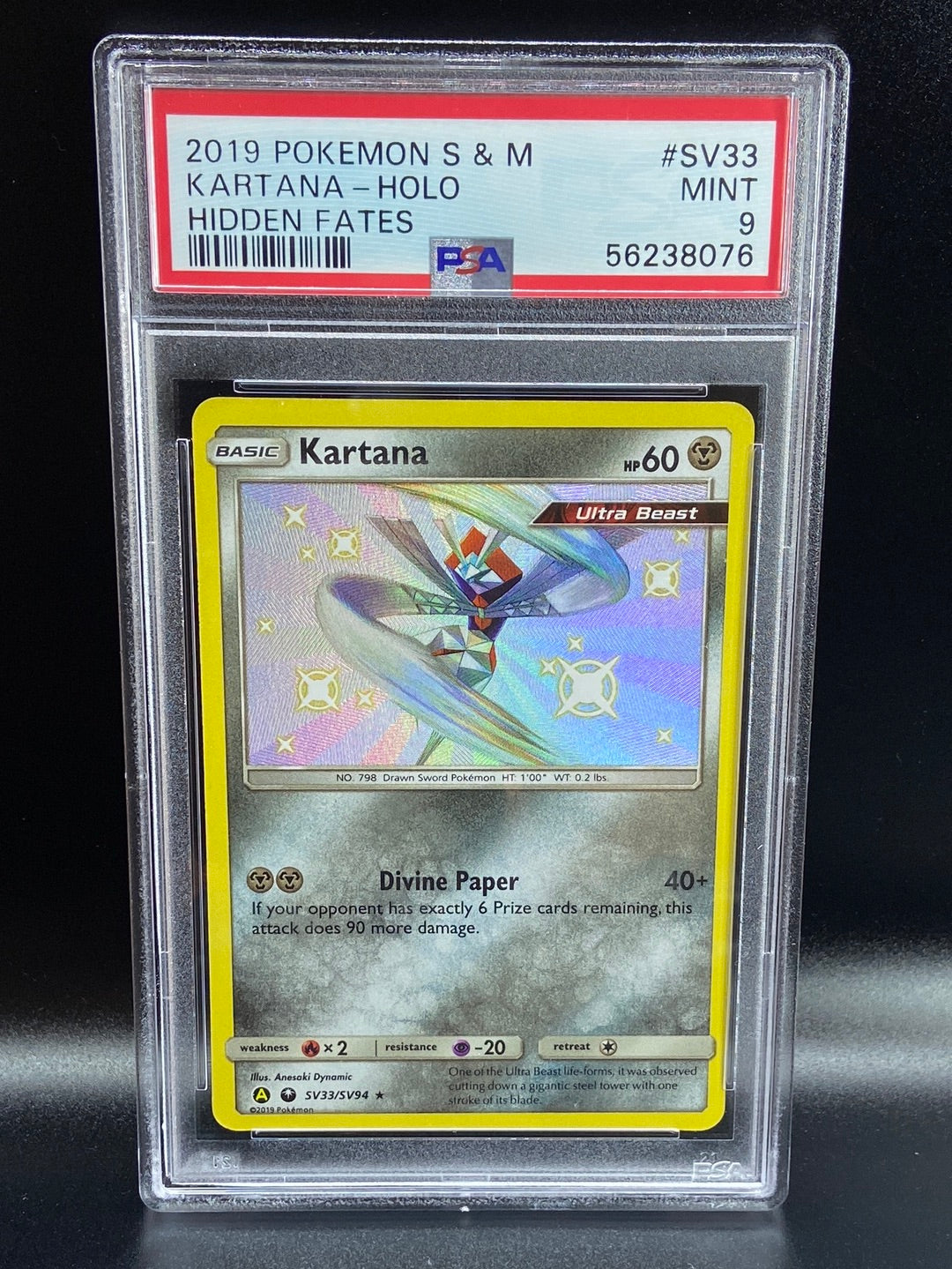 Kartana Hidden Fates SV33 PSA 9