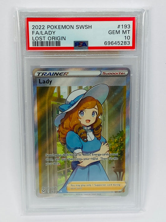 Lady Lost Origin Full Art Trainer 193/196 PSA 10