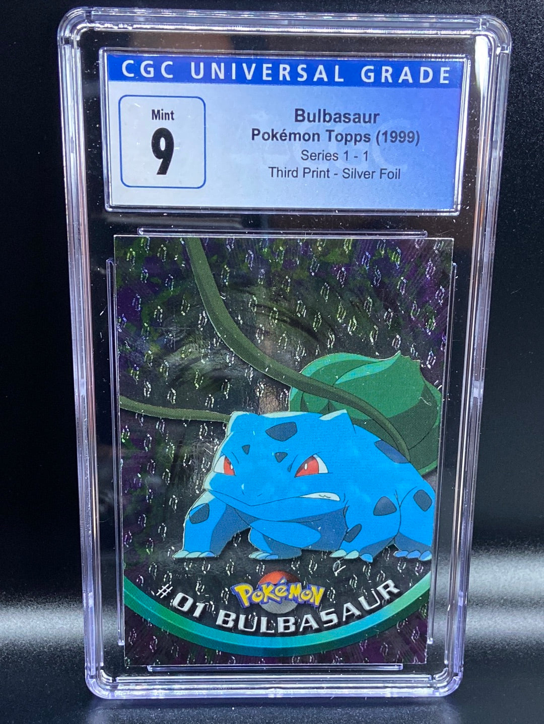 Bulbasaur Topps Series 1 Third Print Silver Foil Holo #1 CGC 9 – TBC Games