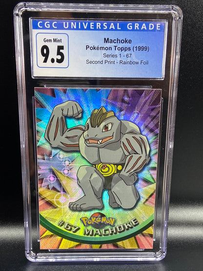 Machoke Topps Series 1 Second Print Rainbow Foil Holo #67 CGC 9.5
