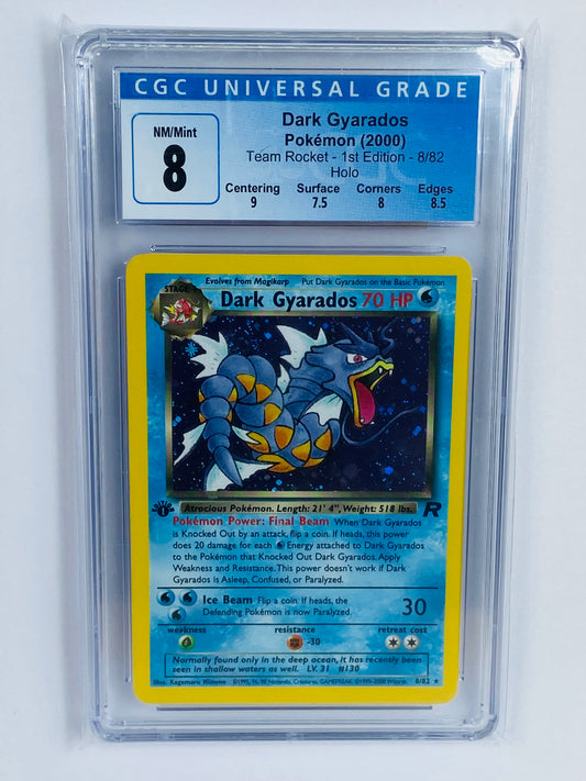 Dark Gyarados Team Rocket 1st Edition Holo 8/82 Subgrades CGC 8