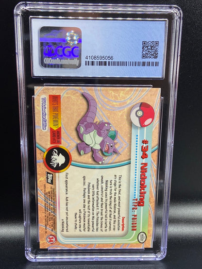 Nidoking Topps Series 1 Second Print Silver Foil Holo #34 CGC 9.5