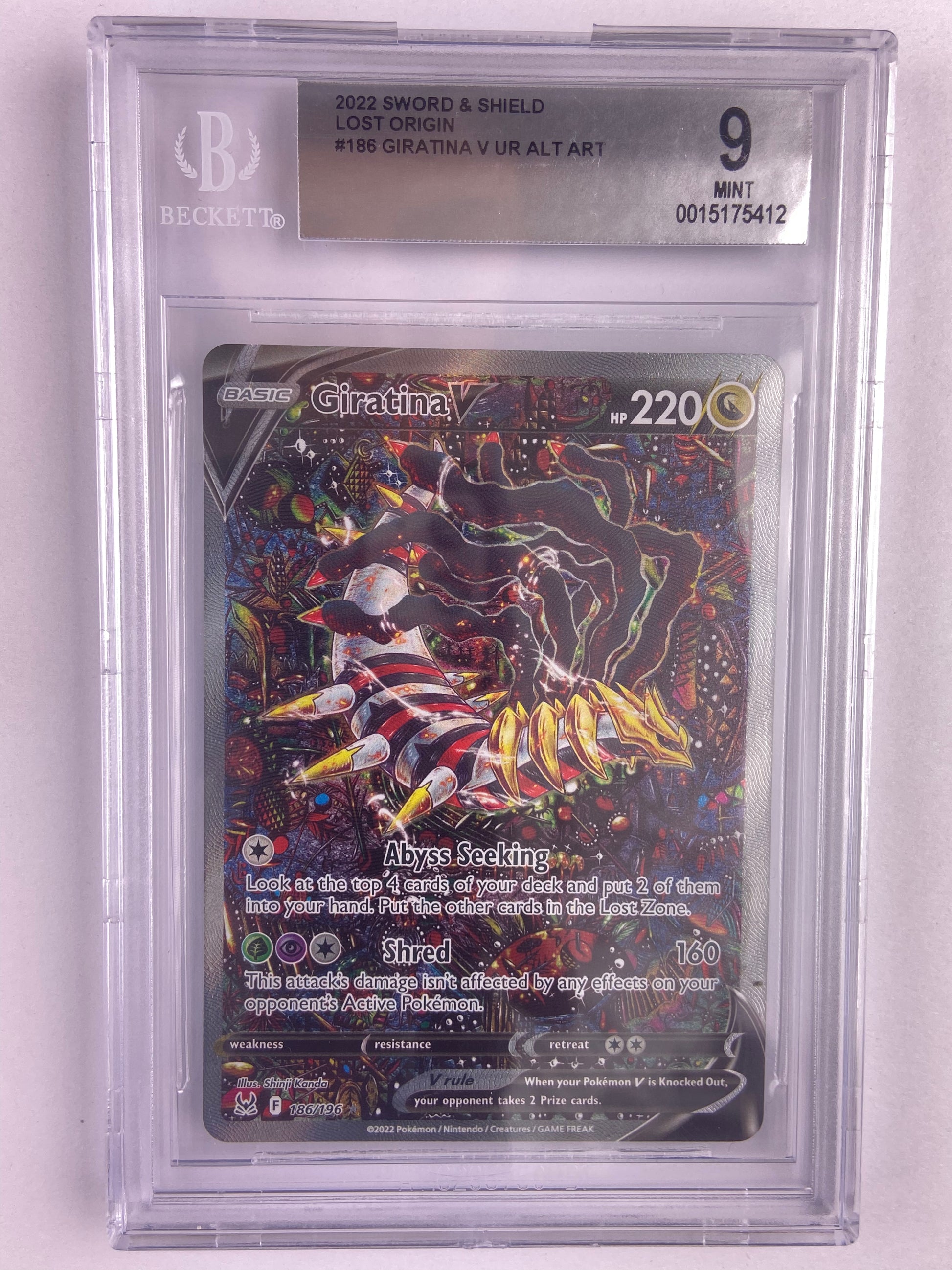Giratina V Alt Art Lost Origin 186/196 BGS 9 TBC Games Giratina V Alt Art Lost Origin 186/196 BGS 9 TBC Games