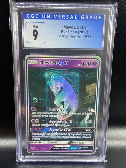 Mewtwo GX Shining Legends Full Art Mewtube 78/73 CGC 9 TBC Games Mewtwo GX Shining Legends Full Art Mewtube 78/73 CGC 9 TBC Games