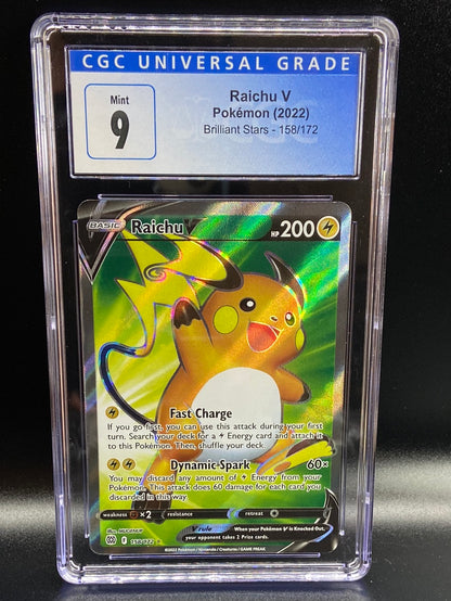 Raichu V Full Art Brilliant Stars 158/172 CGC 9