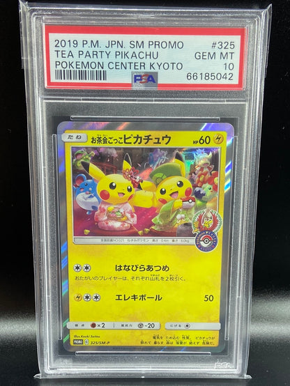 Pikachu Tea Party Pokemon Center Kyoto 325/SM-P Japanese PSA 10