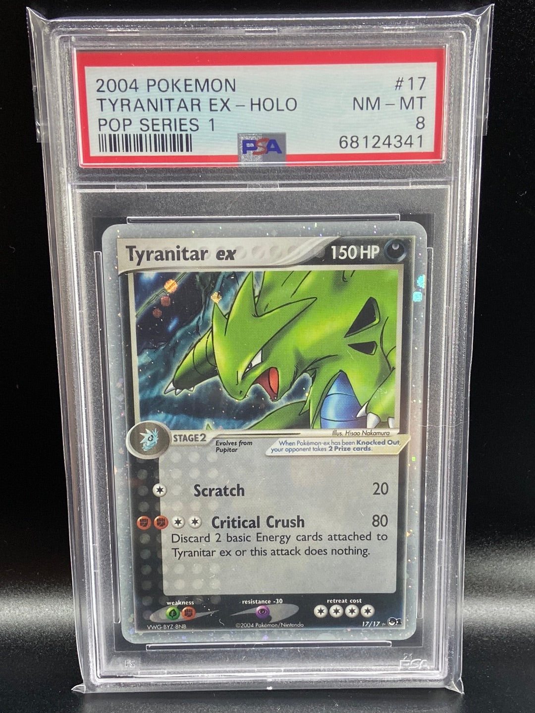 Tyranitar ex Pop Series 1 #17 PSA 8