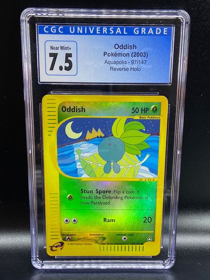 Oddish Aquapolis Reverse Holo 97/147 CGC 7.5