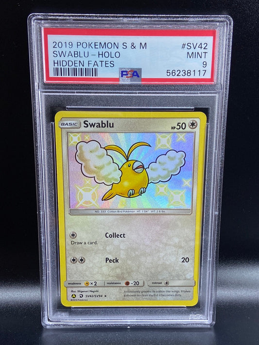 Swablu Hidden Fates SV42 PSA 9